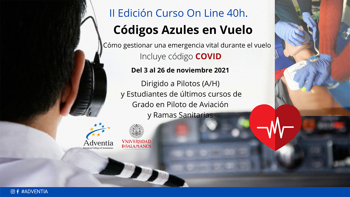 La Universidad de Salamanca y Adventia inician el 2 de noviembre una nueva edición del curso ‘Códigos azules en vuelo’