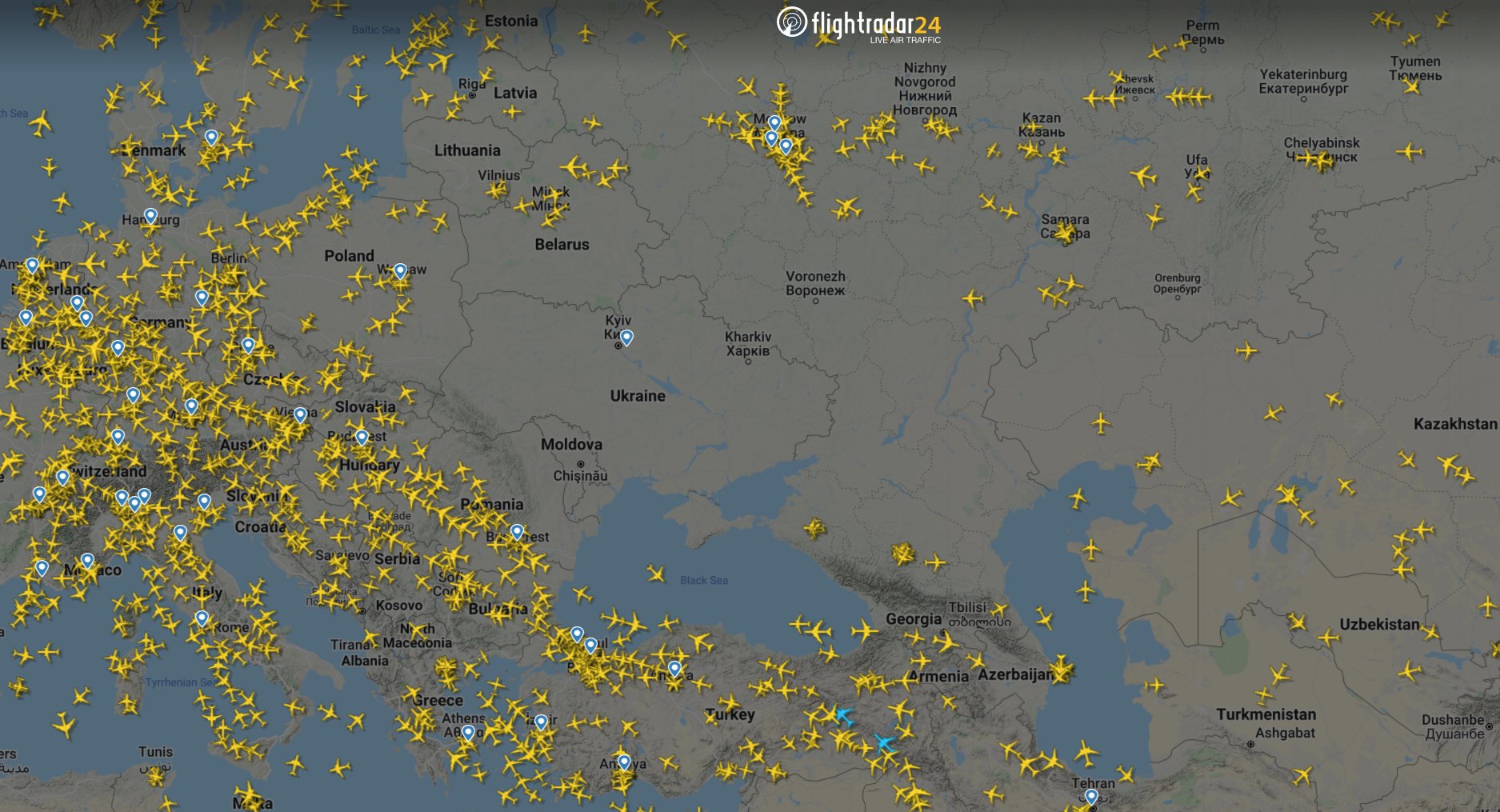 Ucrania cierra su espacio aéreo y quedan suspendidos todos los vuelos comerciales