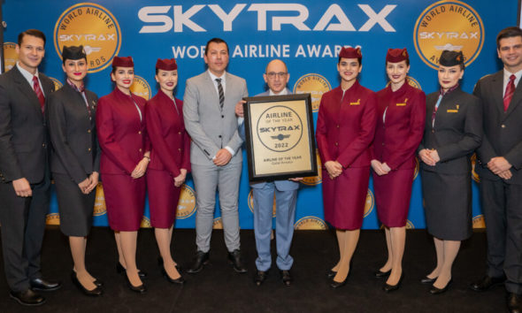 Qatar Airlines encabeza el podio de las mejores aerolíneas mundiales de Skytrax junto a Singapore Airlines y Emirates