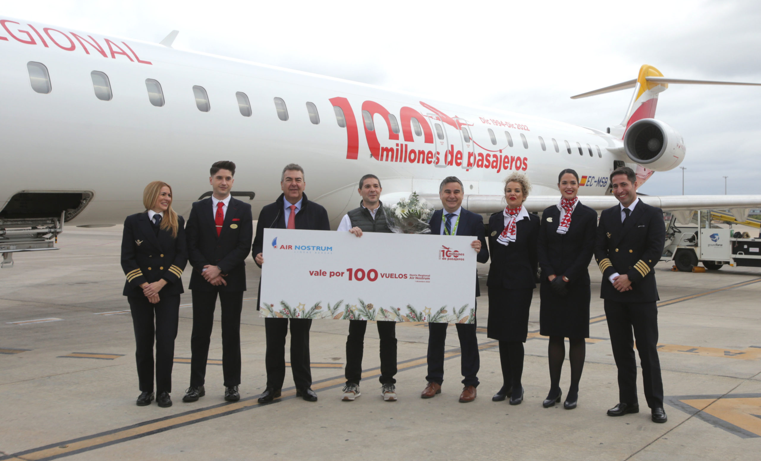 Air Nostrum alcanza la cifra de 100 millones de pasajeros transportados